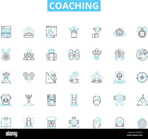 Coaching Linear Icons Set Mentorship Guidance Empowerment Support