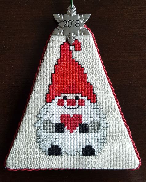 Cross Stitch Christmas Ornament Nordic Gnome Ponto Cruz De Natal