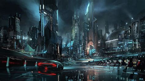 Car On A Highway In A Futuristic City Digital Art By Graal