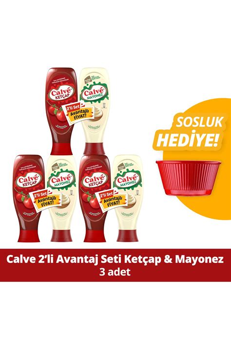 Calve Ketçap 600 G Mayonez Yağı Azaltılmış 540 G 2 li Set X3 Adet