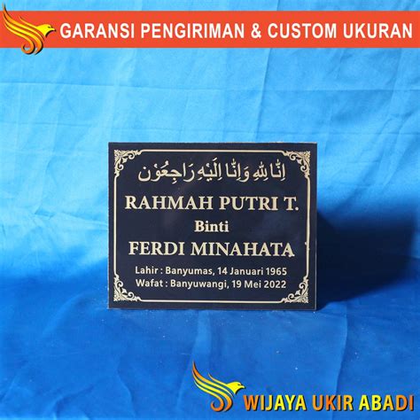 Jual Nama Batu Nisan Makam Ukiran Granit Hitam Maesan Nissan Kuburan