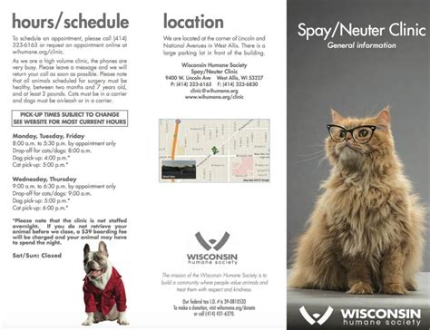 cost spay  neuter clinics  ozaukee county