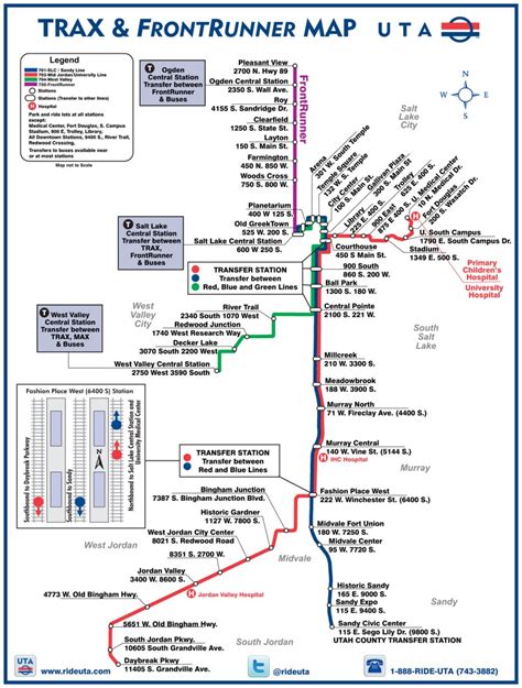 Transit Maps Official Map Trax And Frontrunner Rail Map Salt Lake