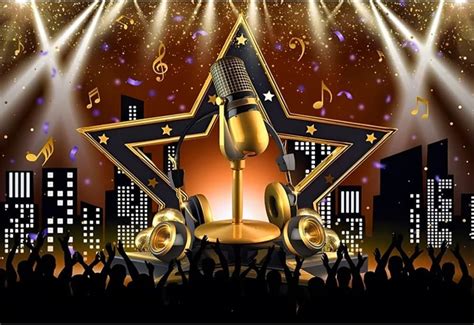 Amazon OFILA Karaoke Microphone Backdrop 8x6ft Music Theme