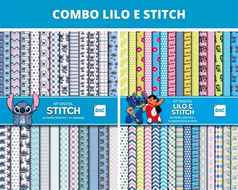 Papel Digital Lilo E Stitch - Combo Papel Digital Lilo E Stitch | 2 Kits - 20% Off