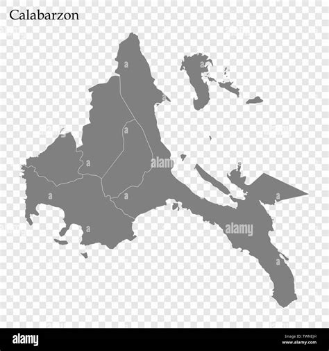 High Quality Map Of Calabarzon Is A Region Of Philippines With Borders