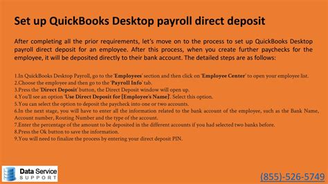 Ppt Guide To Setup Quickbooks Desktop Payroll Direct Deposit Powerpoint Presentation Id10032479