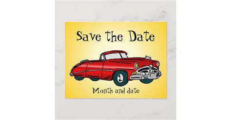 Vintage Auto Save The Date Postcard Zazzle