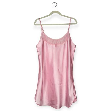 Pink Coquette Satin Mesh Panel Lingerie Nightgown Depop