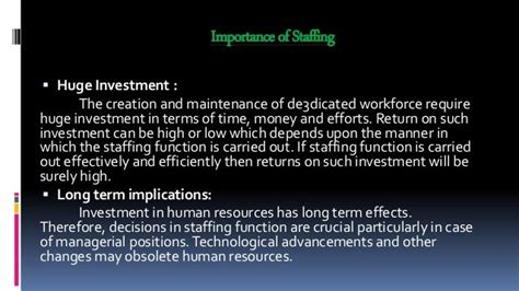 Importance Of Staffing