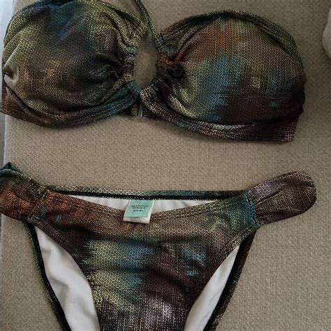 Cheeky Bandeau Two Piece Bikini In A Cool Boho Multi Depop