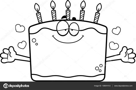 Cartoon Birthday Cake Hug Stock Vector By ©cthoman 136541012