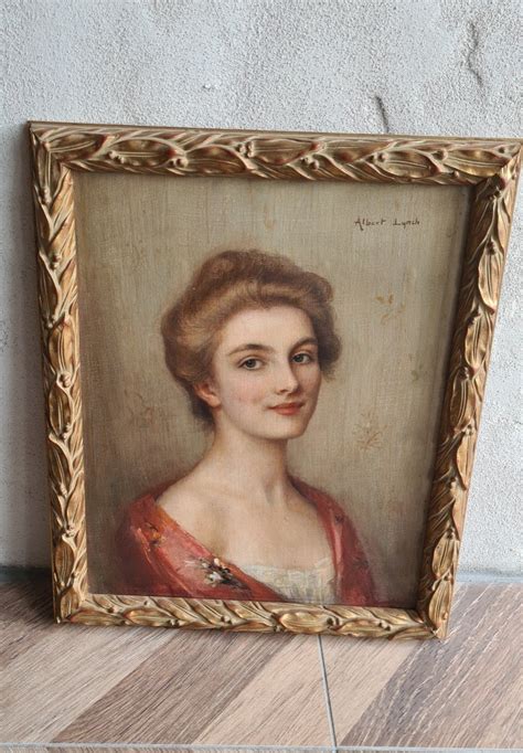 Proantic Tableau Ancien Huile Sur Toile Portrait D Une Jeune Beaut