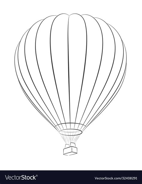 A Sketch Hot Air Balloon Royalty Free Vector Image