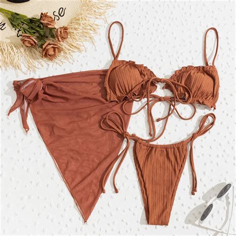 Custom Printed Brazilian Micro Thong Bikini Bathing Suit From Yiwu Lvcong E