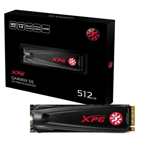 SSD M.2. NVMe XPG Gammix S5 512GB 3D NAND, HMB Lectura y Escritura 2100 ...