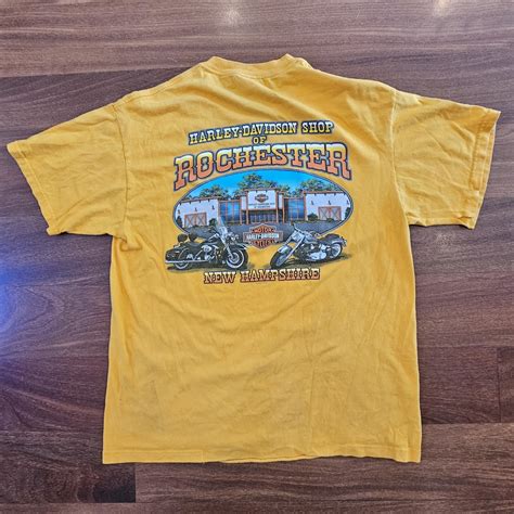 Vintage 2000s Harley Davidson Motorcycles Yellow Tee… - Gem