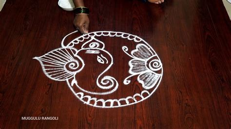 Vinayagar Kolam With Dots To Ganesh Rangoli With Dot Vinayaka