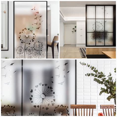 Flowers Window Film For Privacy Frosted Window Decal Decorative Film