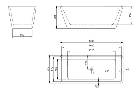 Glymur Freestanding Bathtub 170 Cm Blue Mat Design Living 365