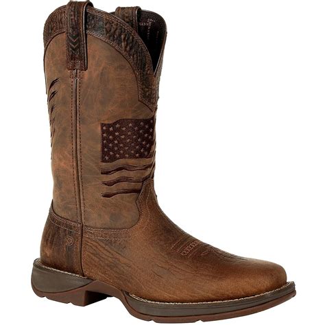 Durango Mens Rebel Distressed Embroidered Flag Western Boots Academy