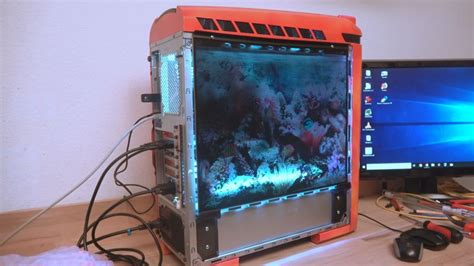 Pc Aquarium Monitor Als Pc Case Mod „side Panel“ Tuhl Teim De