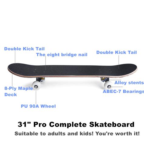 Cctro Skateboards 31 Pro Skateboard Complete 8 Layer Maple Skateboard