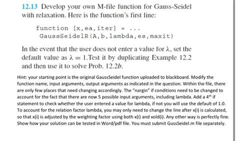 Solved 12 13 Develop Your Own M File Function For Chegg