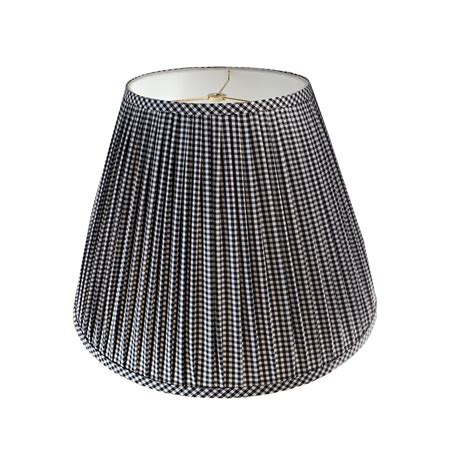 Pleated Lampshade Black White Lamp Shade Gingham Pleated Etsy