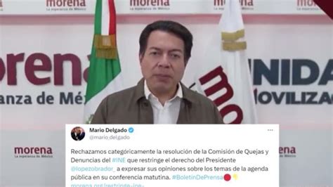 Rechaza Morena Resolución Del Ine Que Prohíbe A Amlo Hablar De Xóchitl