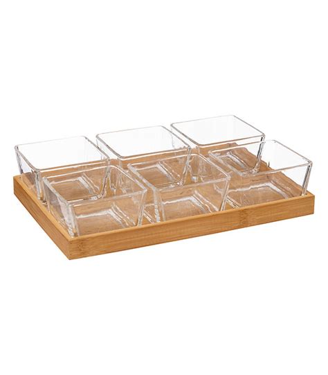 Set Ap Ritif Ramequins En Verre Plateau En Bambou Bricorama