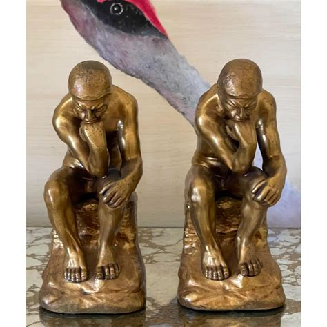 Pair Of Antique Male Nude Figural Bookends The Thinker 1910s For Sale At 1stDibs