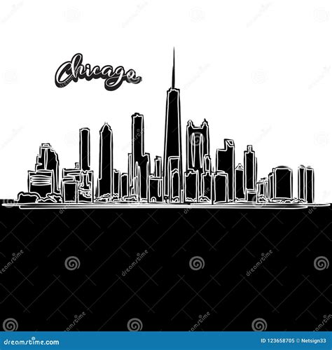 Chicago Skyline Drawing