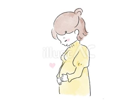 お腹に手を添える妊婦さんイラスト No 24422561｜無料イラスト・フリー素材なら「イラストac」