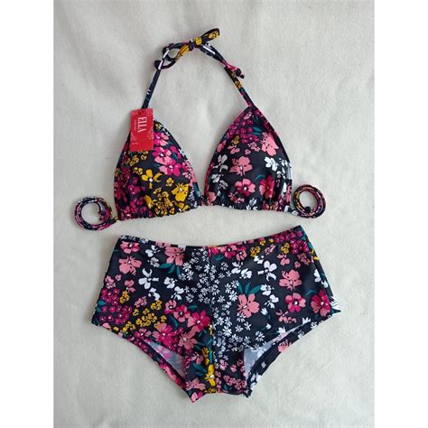 Jual BK 3302 RXO3 HITAM BUNGA BUNGA KECIL BIKINI SEGITIGA CELANA BOXER CUP BUSA Shopee Indonesia