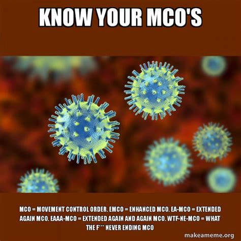 Know Your MCO S MCO Movement Control Order EMCO Enhanced MCO EA