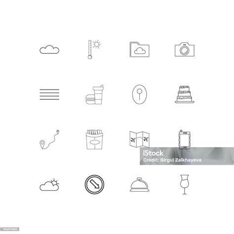 Travel And Tourism Linear Thin Icons Set Outlined Simple Vector Icons