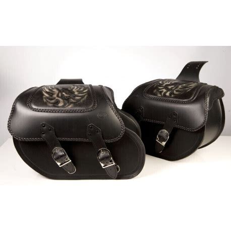 Saddlebag Leather Rigid Liters Templaria Aguila Bone