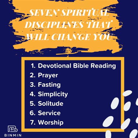 spiritual disciplines   change  binmin
