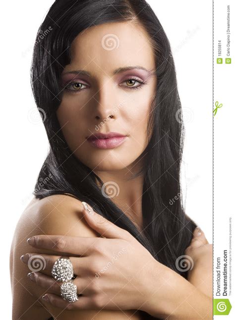 De Brunette Van Het Portret Stock Foto Image Of Schoon Gezondheid 18255814