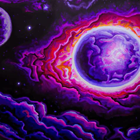 Purple Cosmic Painting · Creative Fabrica