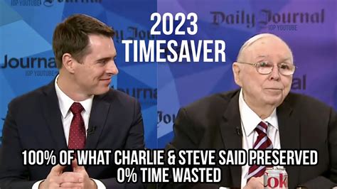 Timesaver Daily Journal Annual Meeting With Charlie Munger Of