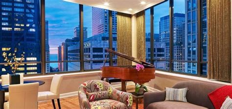 Grand Piano in Penthouse Suite at The Tremont Chicago Hotel