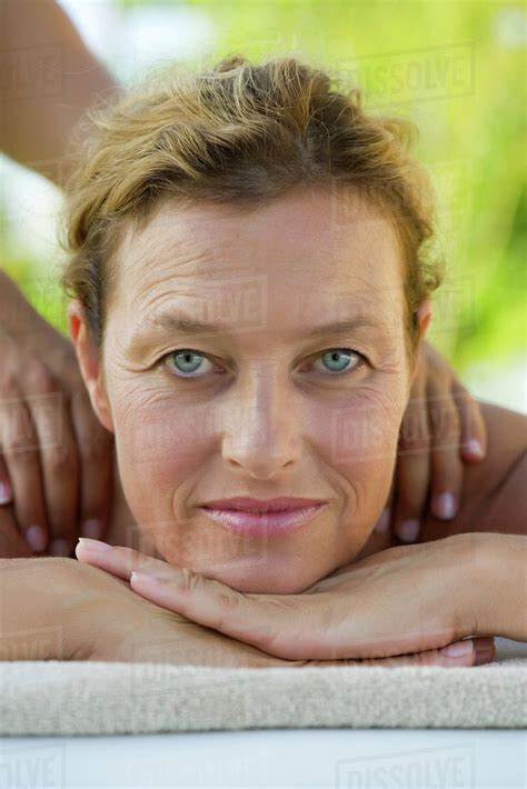 Mature Woman Getting Massage Portrait Royalty Free Stock Photo Dissolve
