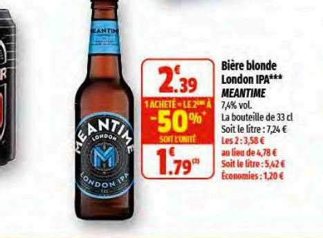 Promo Bi Re Blonde London Ipa Meantime Chez Coccinelle Express Icatalogue Fr