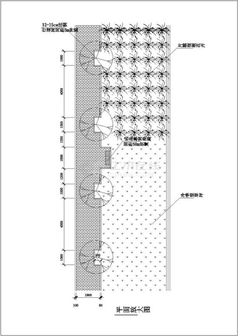 某道路铺装及绿化设计cad景观施工图（标注详细）园林建筑土木在线