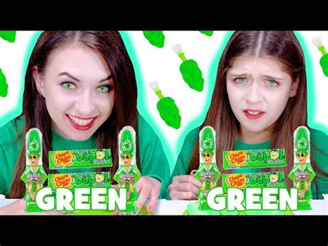 Asmr Eating Only One Color Food Orange Vs Green Mukbang