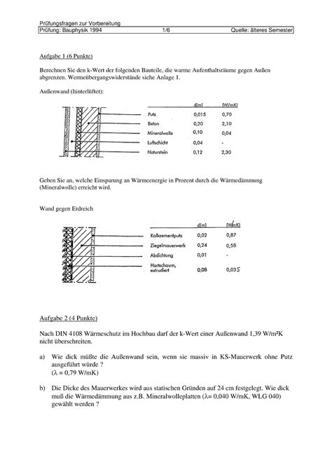 Bauphysik Pr Fung Bauphysik Quelle Lteres Semester