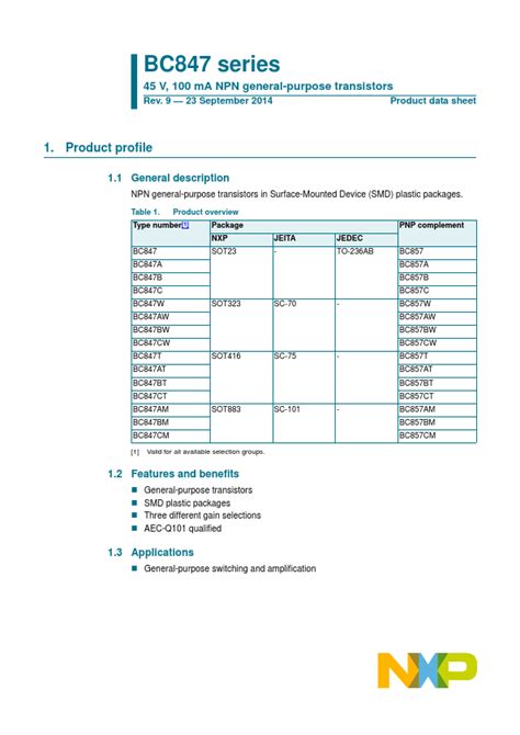 Bc C Datasheet Pdf Nxp