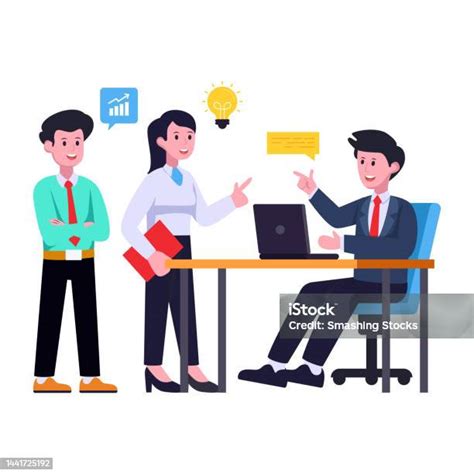 Ilustrasi Tim Kreatif Dalam Desain Dengan Gaya Datar Ilustrasi Stok
